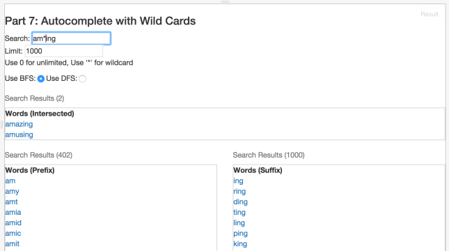 example wildcard search